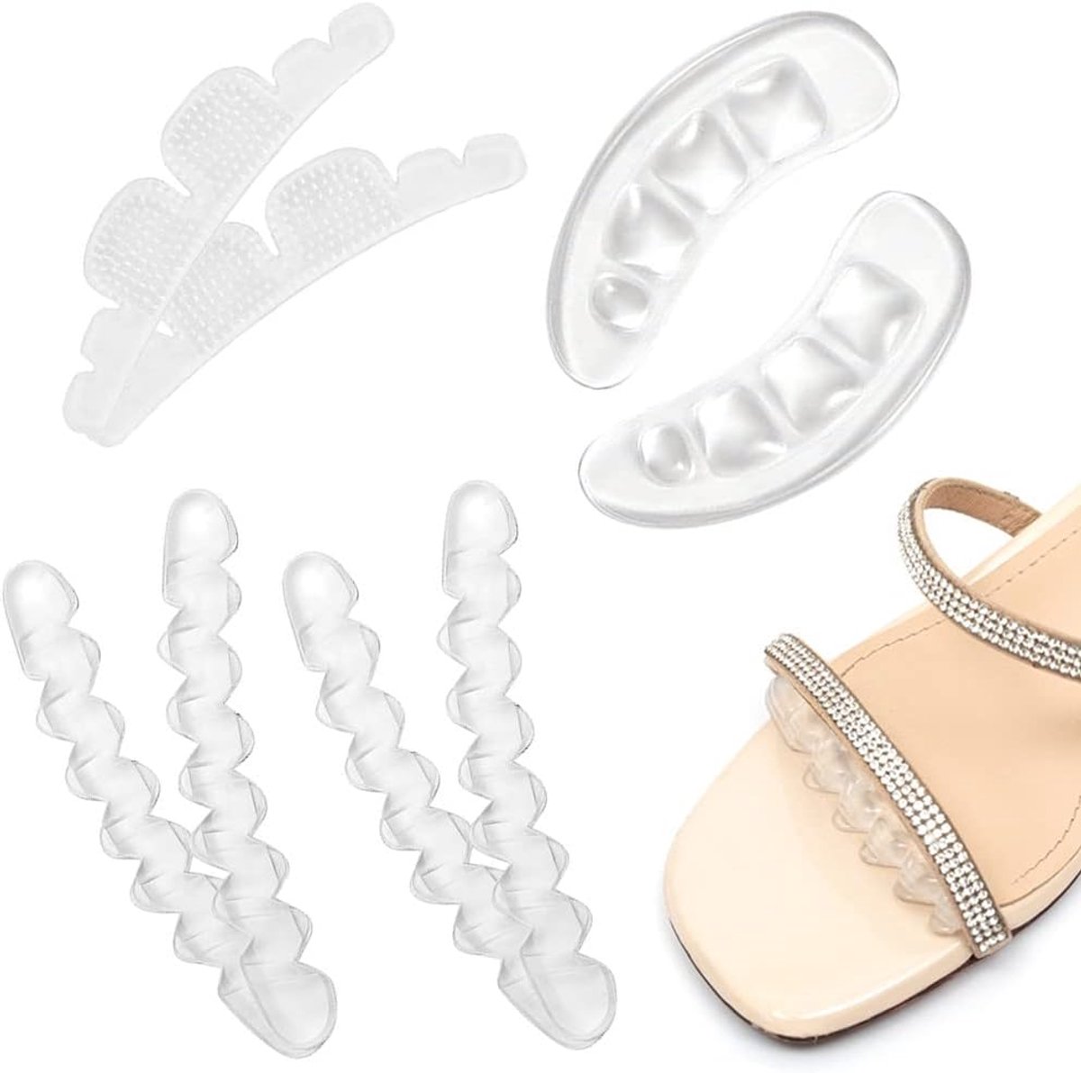 Dailygoods - Voorvoetkussenstickers - Antislip Gel - Zelfklevend - Transparant - Hielkussens - Perfect voor hoge hakken en sandals