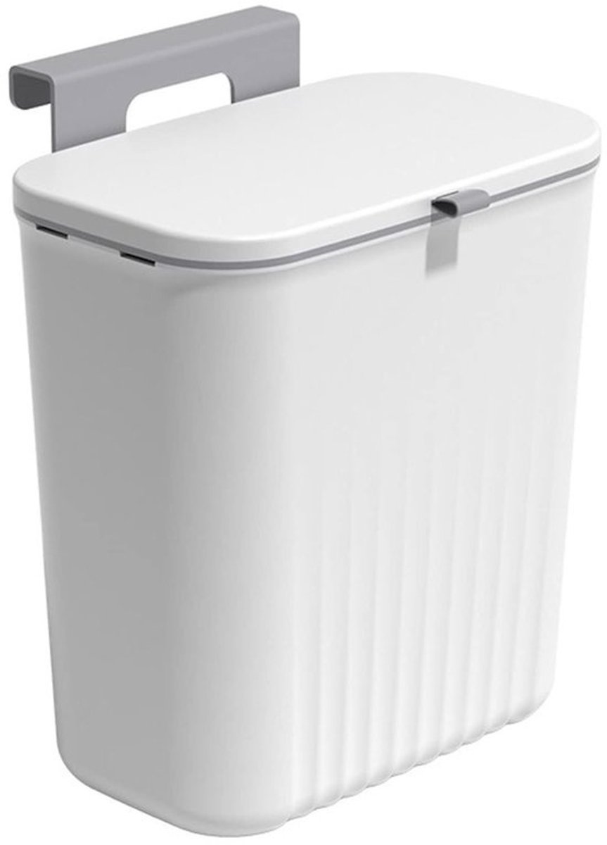 Wand Prullenbak - Keuken Afvalbak - Ruimte Besparen - Schuifdeksel Ontwerp - 13 Liter - Wit
