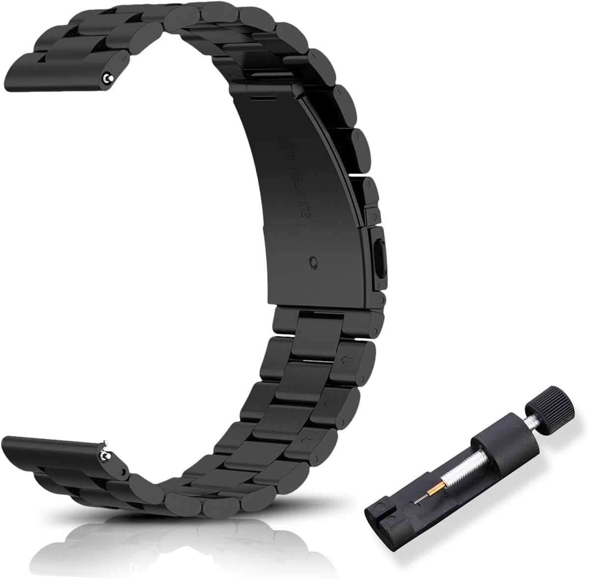 Dailygoods- Horlogeband Roestvrij Staal - Horlogebandje 16mm/18mm/20mm/22mm - Snelsluiting - Verstelbaar - Geschikt voor Mannen/Vrouwen - Hoogwaardig