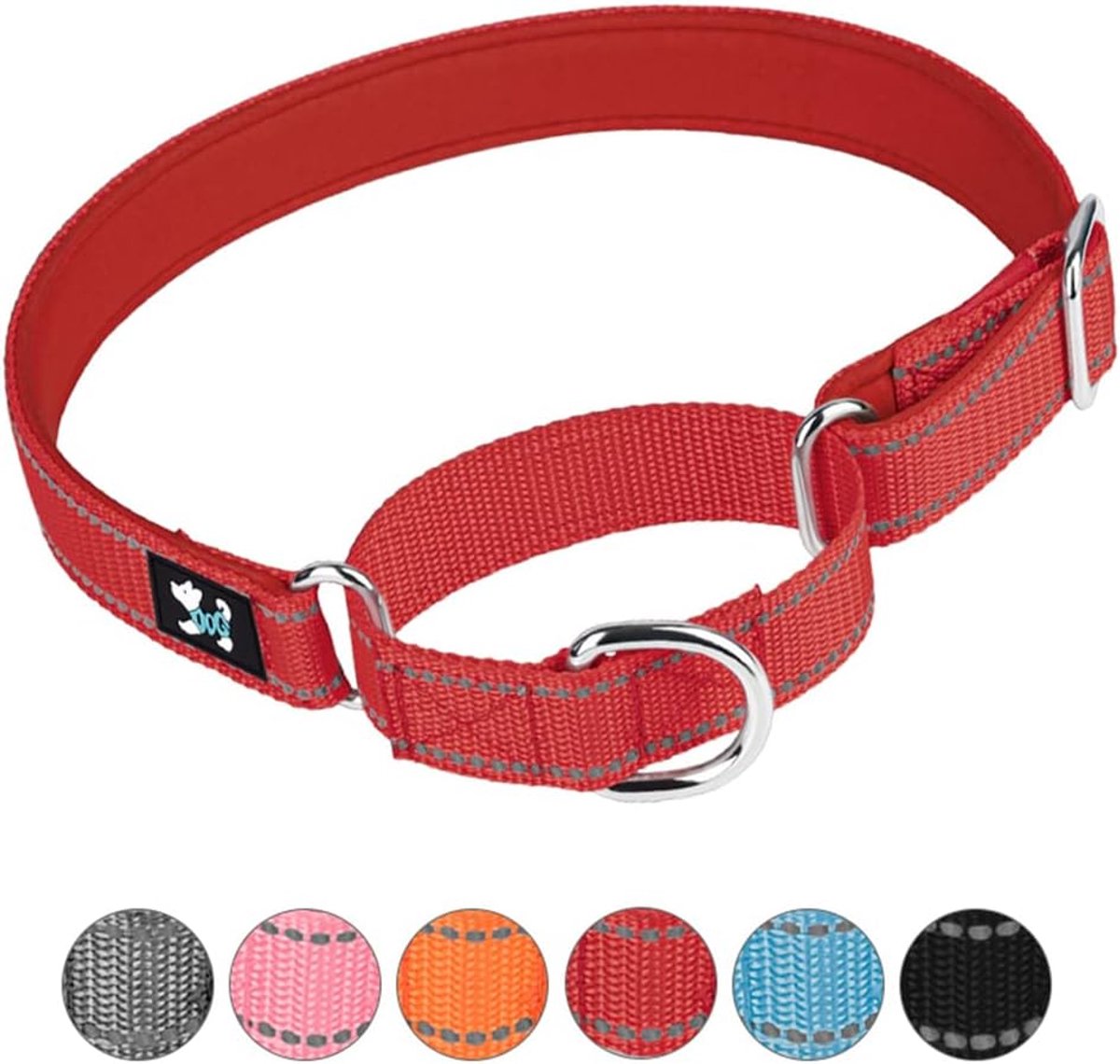 Dailygoods- Hondenhalsband Verstelbaar - Martingale Veiligheidstraining - Neopreen Gewatteerd - Nylon Ademend - Maat Klein/Medium/Groot - Lengte 32-60