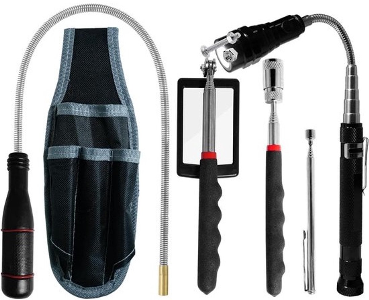 Magnetische Gereedschapsset - Pick-up Tool Set - Klusjes in Huis - 6-in-1 Multifunctioneel - 36 kg - Zwart