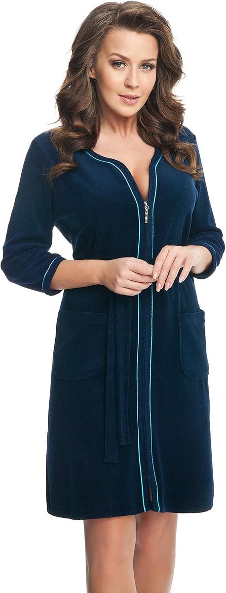 Trendy en gezellige katoenen badjas voor dames, made in EU, verschillende uitvoeringen
