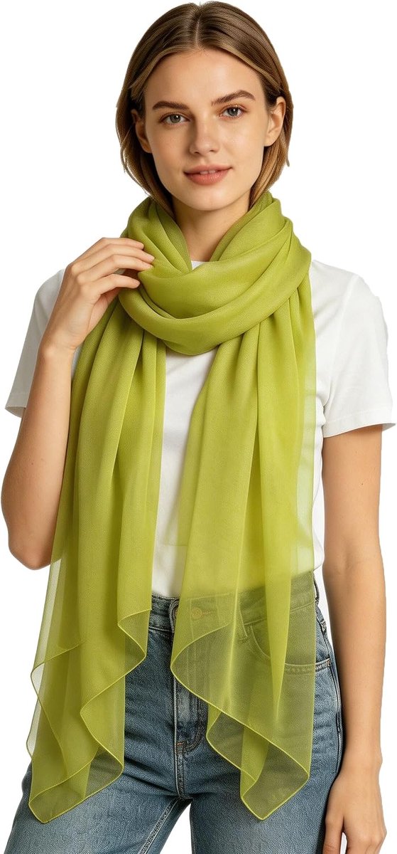 & Lily Extra lange transparante chiffon sjaal sjaal wrap lichtgewicht