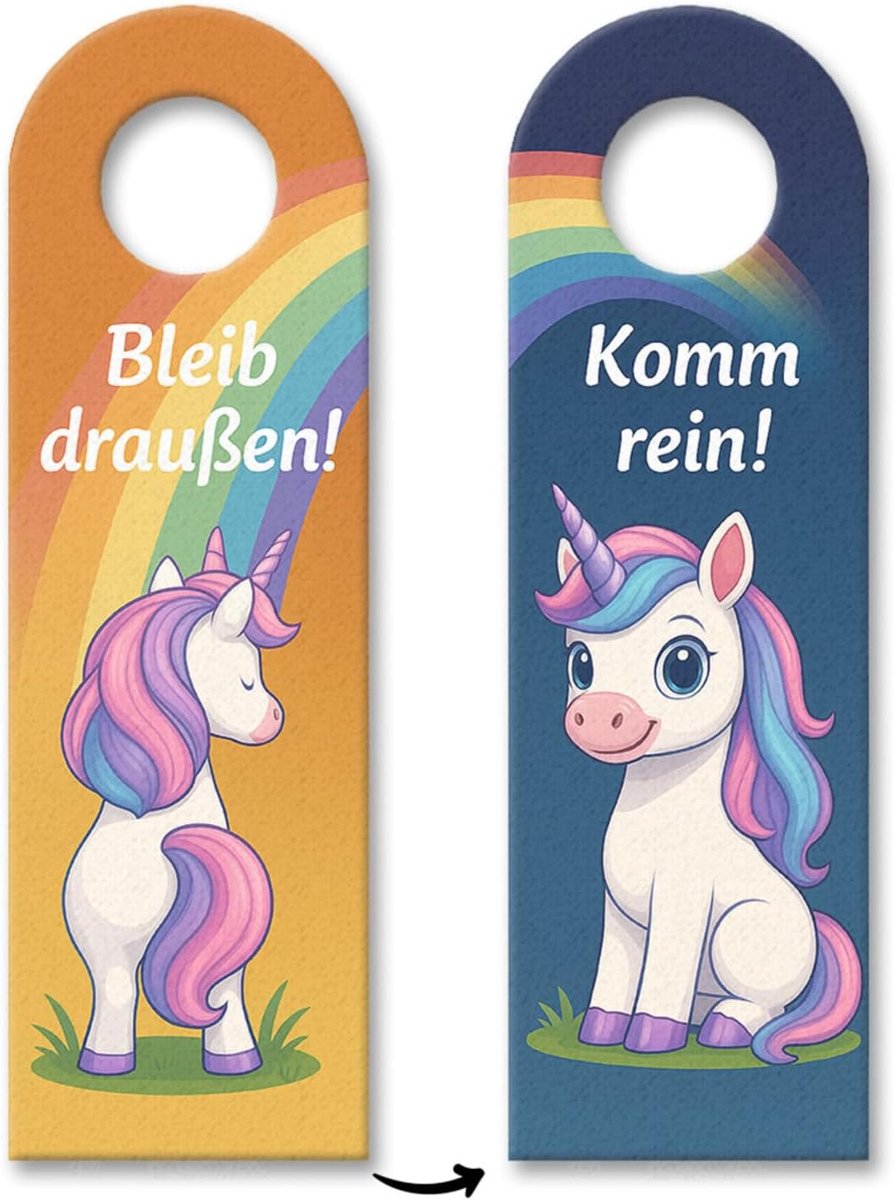 Blijf Buiten Komm in, Deurhanger Kinderkamer Voor Kinderkamer - Eenhoorn-Decoratie Grappig