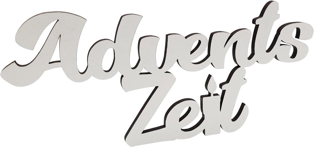 Decoratieve belettering adventstijd – Kerstmis kerstdecoratie van hout in wit – 20 cm