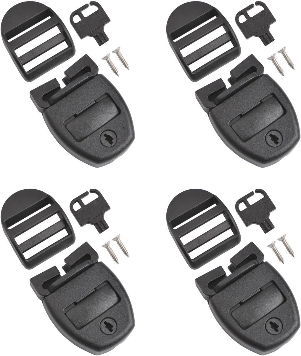 Dailygoods- Cover Clips - 4 Sets - Reparatieset voor Hot Tub - Vervangingsclips met Sleutels - Bevestigingsmateriaal - Geschikt voor 1-1,3 inch Riemen