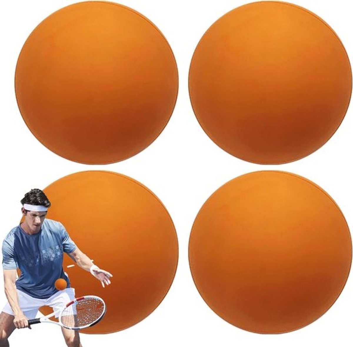 Squashbal Set - Trainingsballen - Vaardigheden Verbeteren - Hoge Zichtbaarheid - 6.1 cm - Oranje