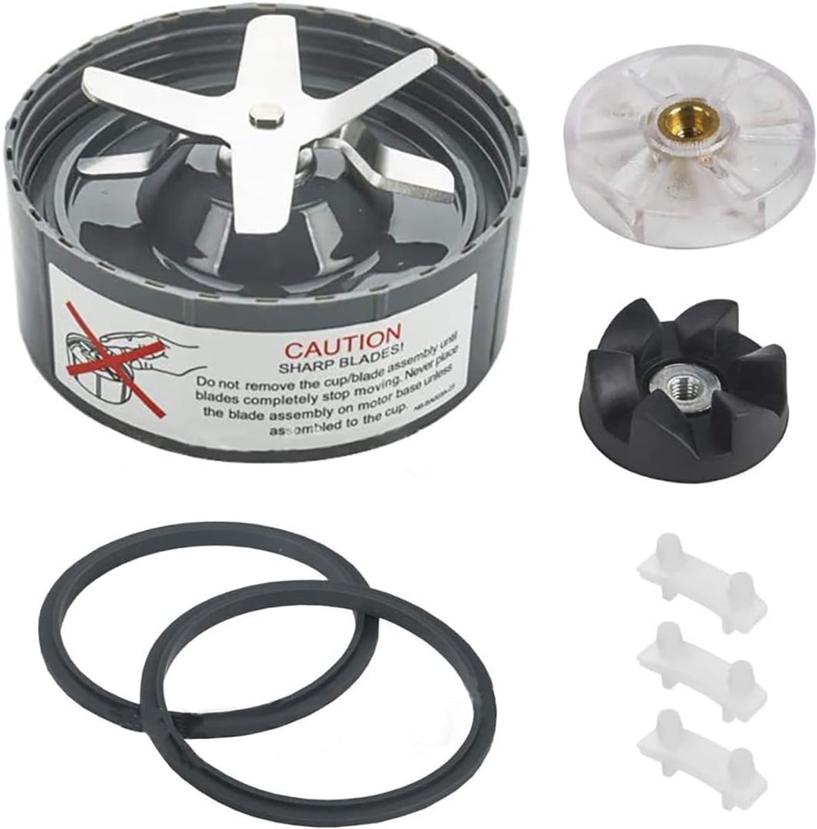 Dailygoods- Extractor Blade Vervangend - Geschikt voor NutriBullet 600W/Pro 900W - Roestvrij Staal - Inclusief Ringen/Pads/Wielen - Eenvoudig te Insta