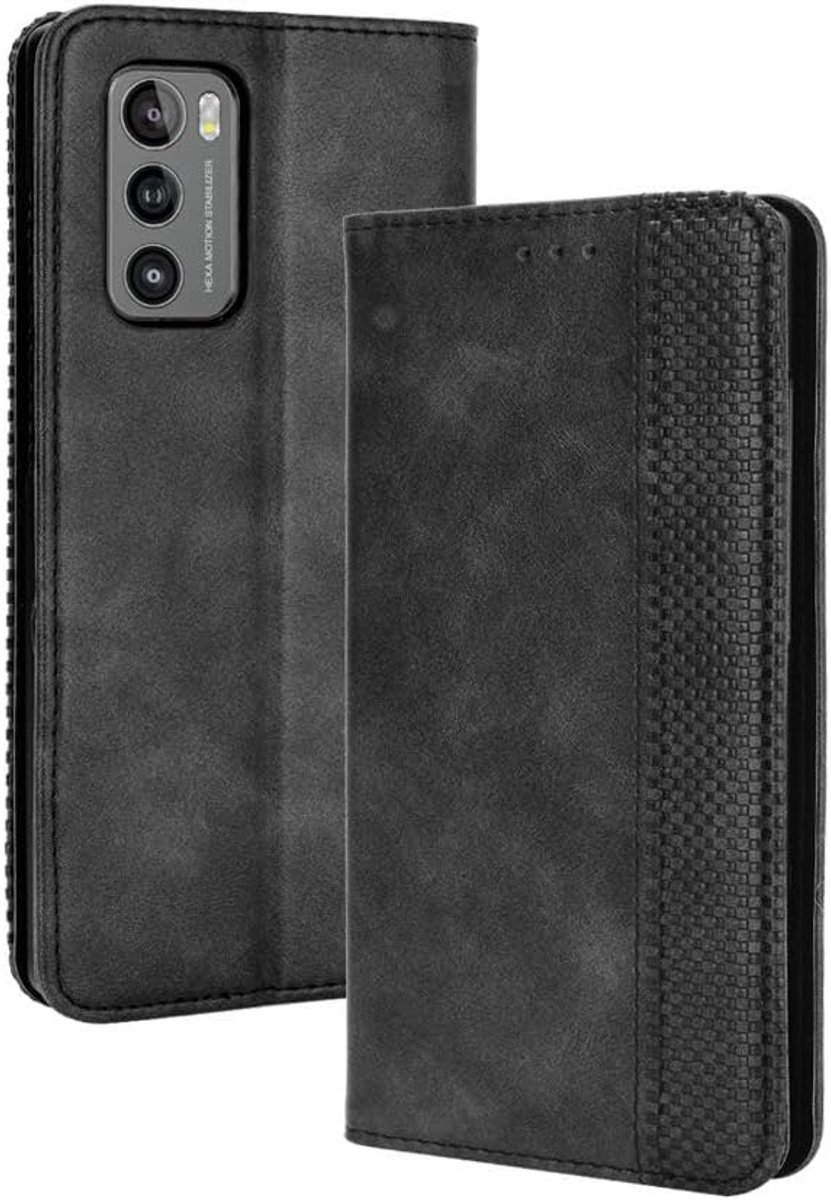 Wing 5G-behuizing [Wallet Case] [Bracket-functie] [Kaartsleuven] [Magnetische klep] Compatibel met LG Wing 5G-smartphone, Zwart