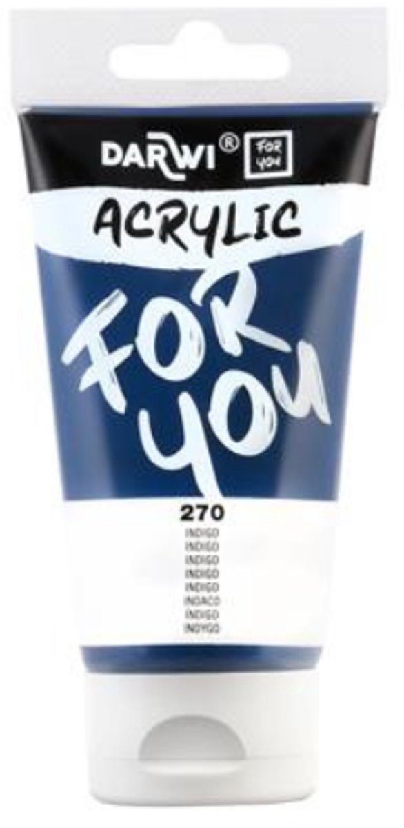 Darwi For You acrylverf 75 ml in tube indigo blauw