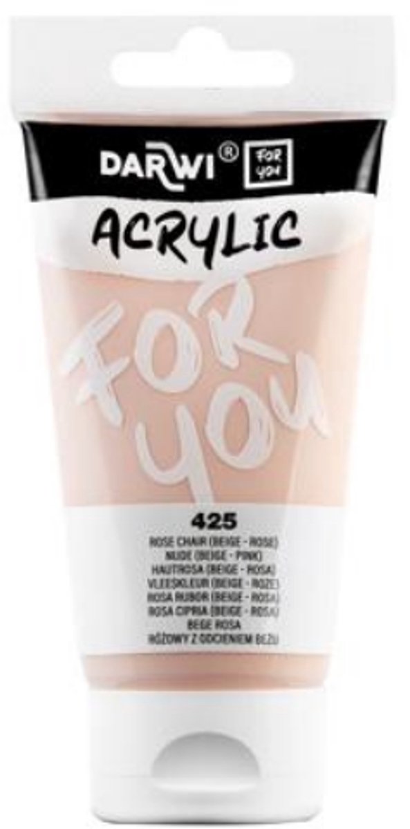 Darwi For You acrylverf 75 ml in tube beige-roze nude