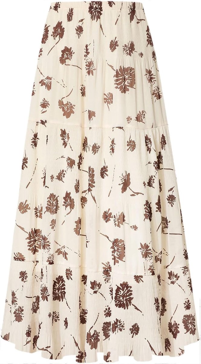 Damesrok, elastische hoge taille, maxi chiffonrok met voering, zomers, vintage stijl, lange elegante A-lijn strandrok