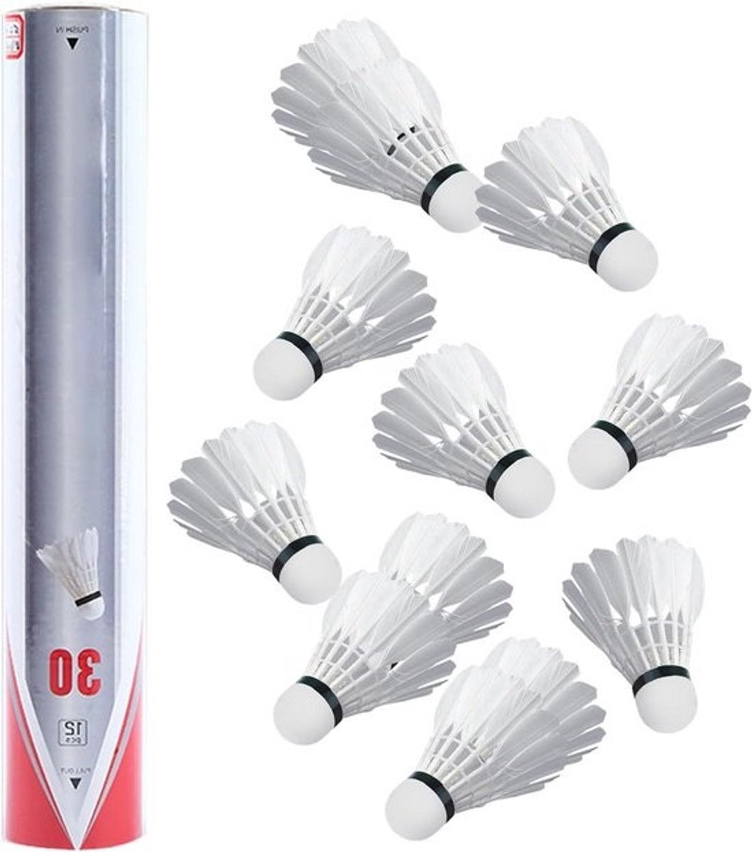 Trainingsbadmintonballen - Oefenballen Badminton - Badmintonvaardigheden Verbeteren - Zachte Schuimkops - 12 stuks - Wit