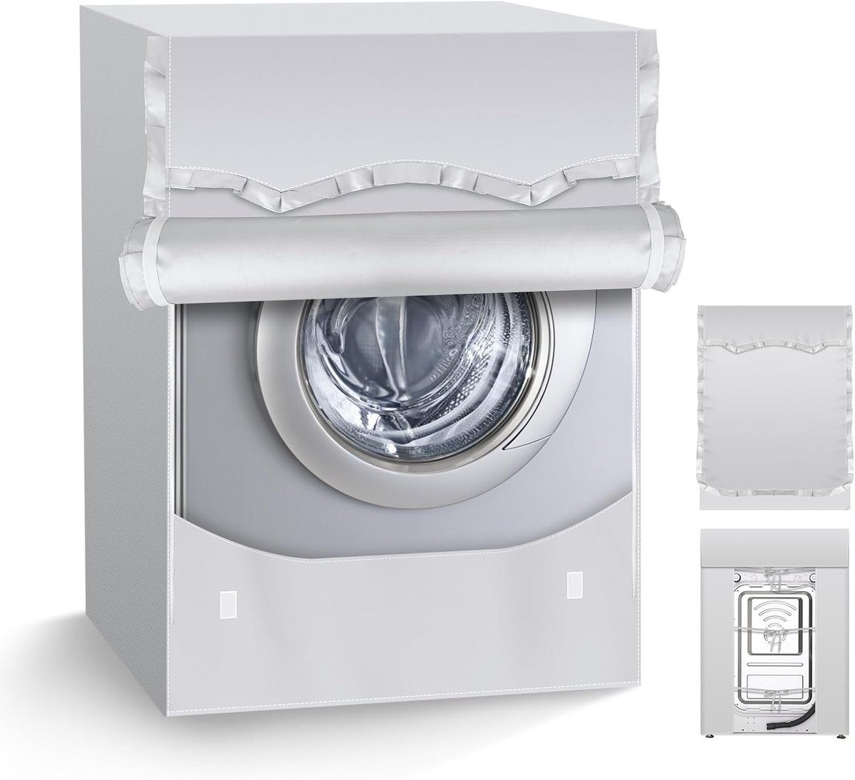 Afdekking voor wasmachine binnen, sluitring, stofdroger, waterdichte beschermhoes voor wasmachine en droger, stofdichte afdekking
