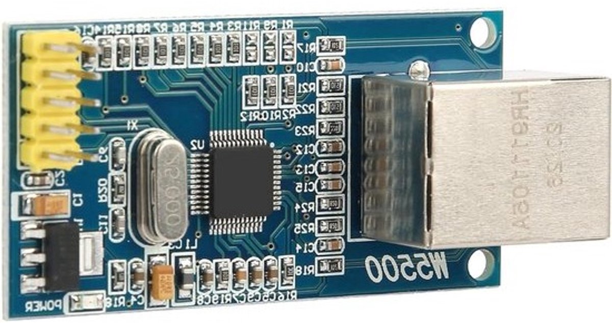 Ethernet Netwerkmodule - Netwerkkaart PCB - Microcontroller Projecten - 10/100 Mbps Snelheid - 55 x 28 mm - Groen