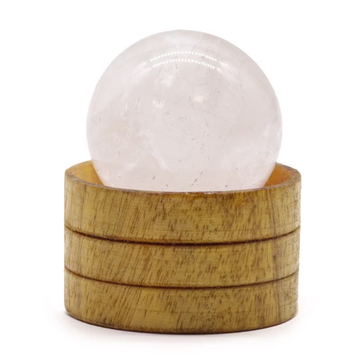 Ancient Wisdom Edelsteen Kristallen Bol 40mm - Bergkristal met Standaard wit