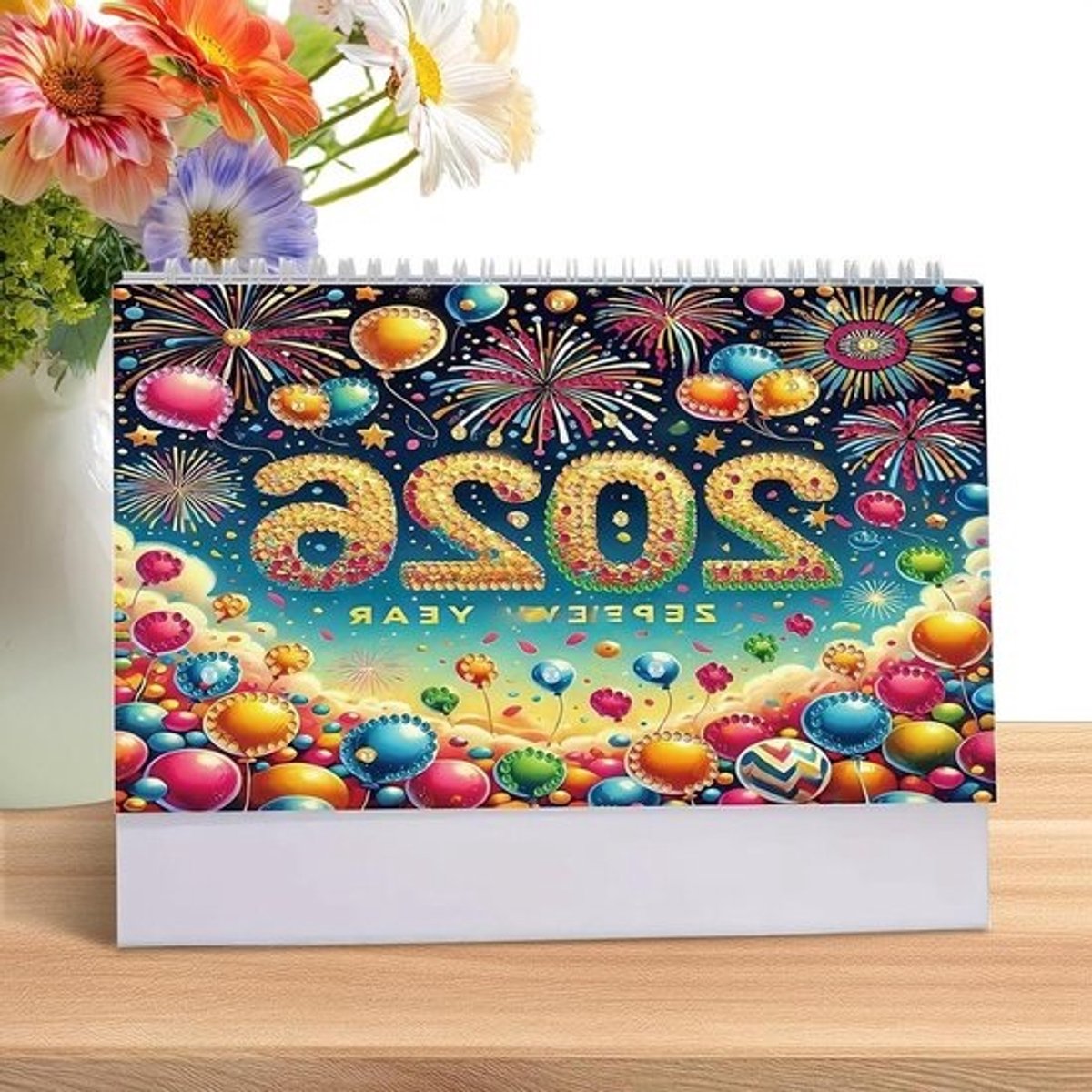 Bureaukalender Strass - Plannen Decoratie - Planning Organiseren - 360 Graden Standaard - 25 x 19 cm - Multicolor
