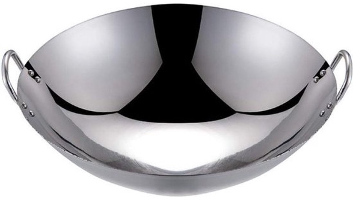 Grote Koekenpan - Wok Pan - Snel Bakken - Gelijkmatige Warmteverdeling - 40 cm - Zilver