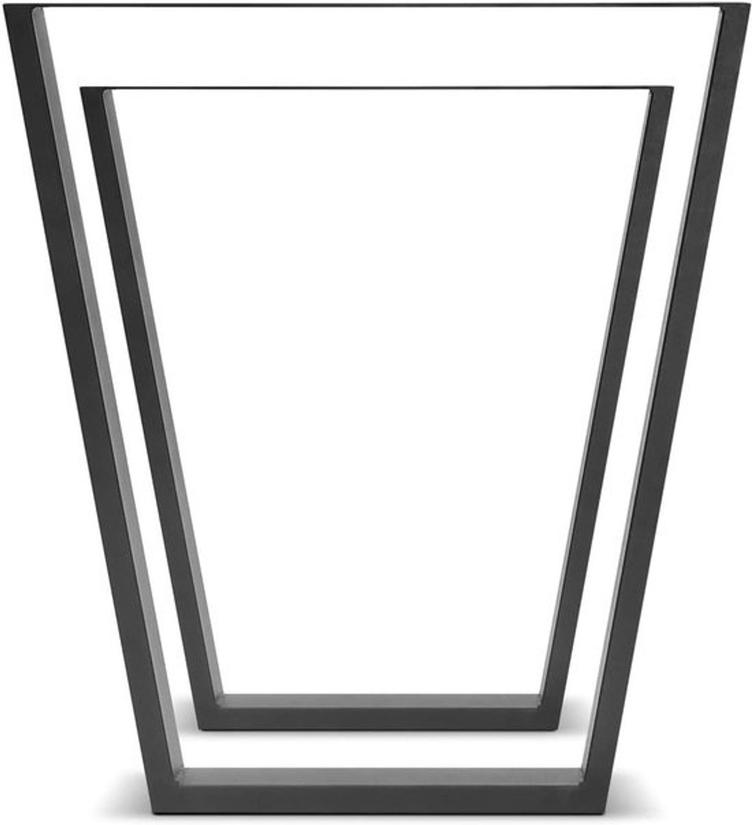 Tafelpoten Trapezium - Onderstel Set - Meubels Maken - Gepoedercoat Staal - 71 cm Hoogte - Zwart