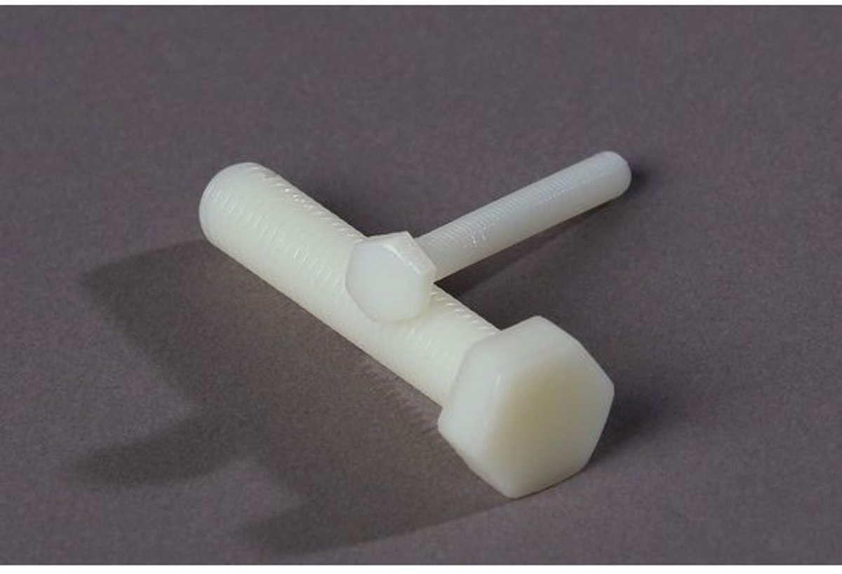 Zeskantschroeven M10 x 50 mm Nylon - Volledig Schroefdraad Zeskantbouten