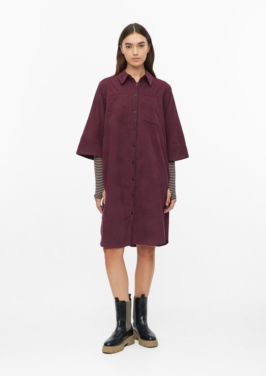 S.Oliver female - Jurk van fijn corduroy met steekzakken en wijde mouwen bordeaux
