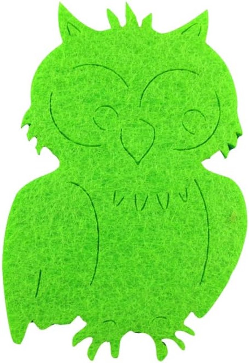 knutsel-News strooidecoratie 15 x uil aan de zijkant 80 mm, vilt/appelgroen, groen, 8 cm