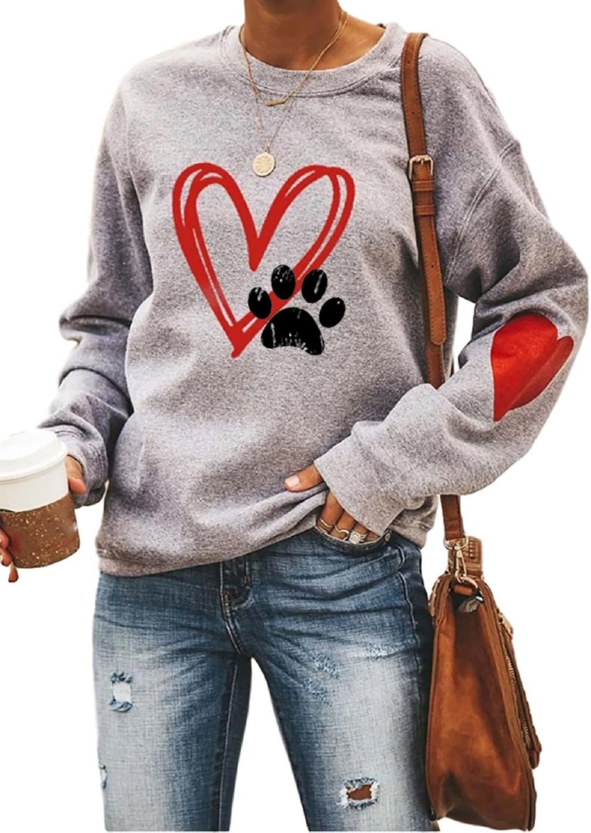Hartdruk Trui Dames Herfst Shirt met Lange Mouwen Dames
