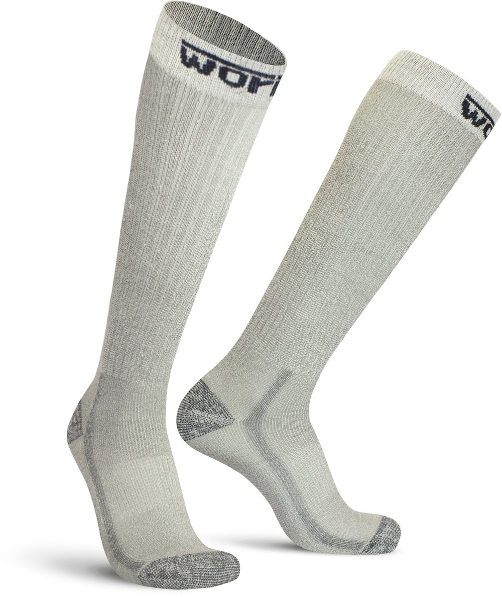 Worik - 2-Pack - Zachte Kniekousen - Dry Tech - Heren / Dames - grijs - 35-37 - SOFK