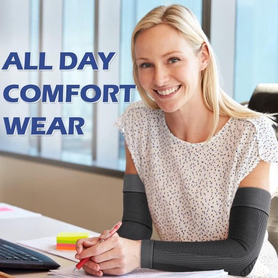 Mouwen Elleboogsteunen, Volledige Arm Ondersteunt Bescherming voor Mannen & Vrouwen (Paar), Antislip Sport Arm Braces — afbeelding 5