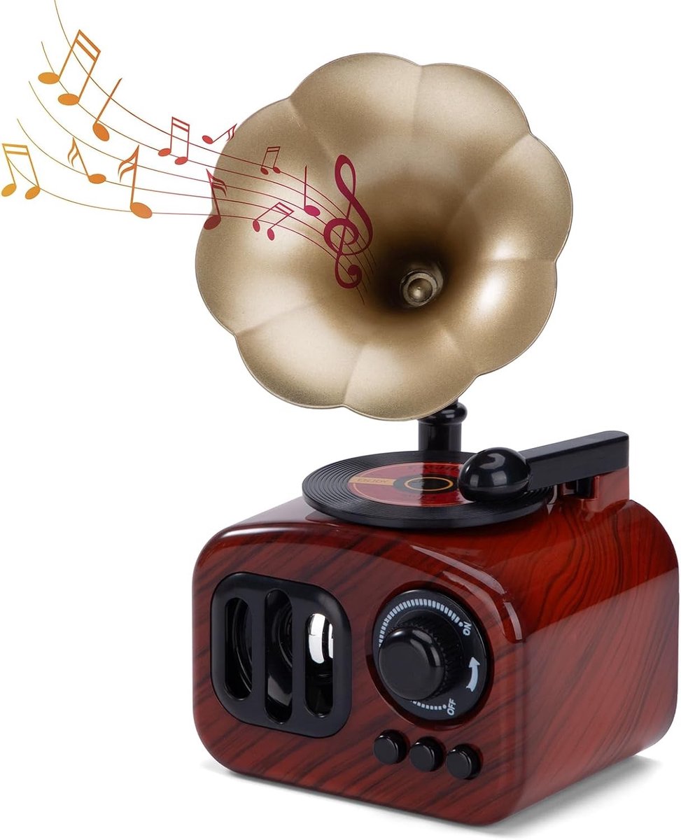 Retro Platenspeler met Handmatige Opwindfunctie - Perfect Cadeau voor Meisjes, Kerst en Verjaardag, Muziekliefhebbers