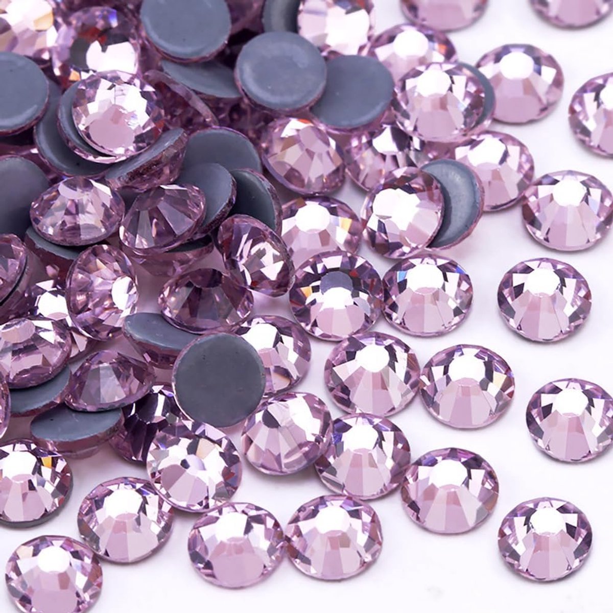 2880st Hotfix Kristal Flatback Strass Steentjes Glas Diamanten Edelstenen voor Knutselen Kunstambachten Decoraties Kleding Schoenen 4,8mm SS20 Roze