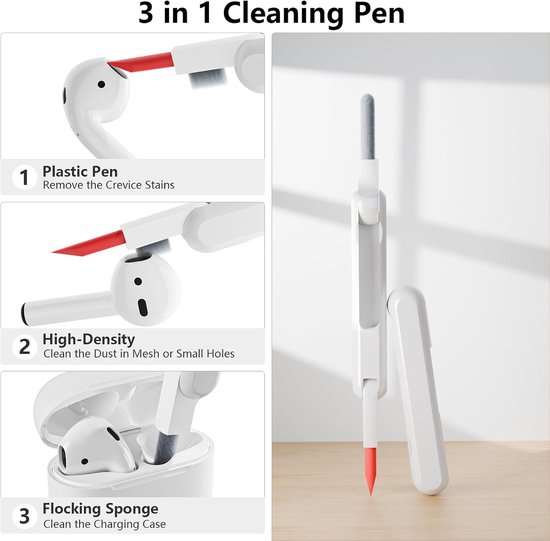 Hoes compatibel voor AirPods 4e generatie met reinigingsset, zachte siliconen full body schokabsorberende beschermhoes voor Airpods 4 2024 met reinigingspen en karabijnhaak, bloemen — afbeelding 2