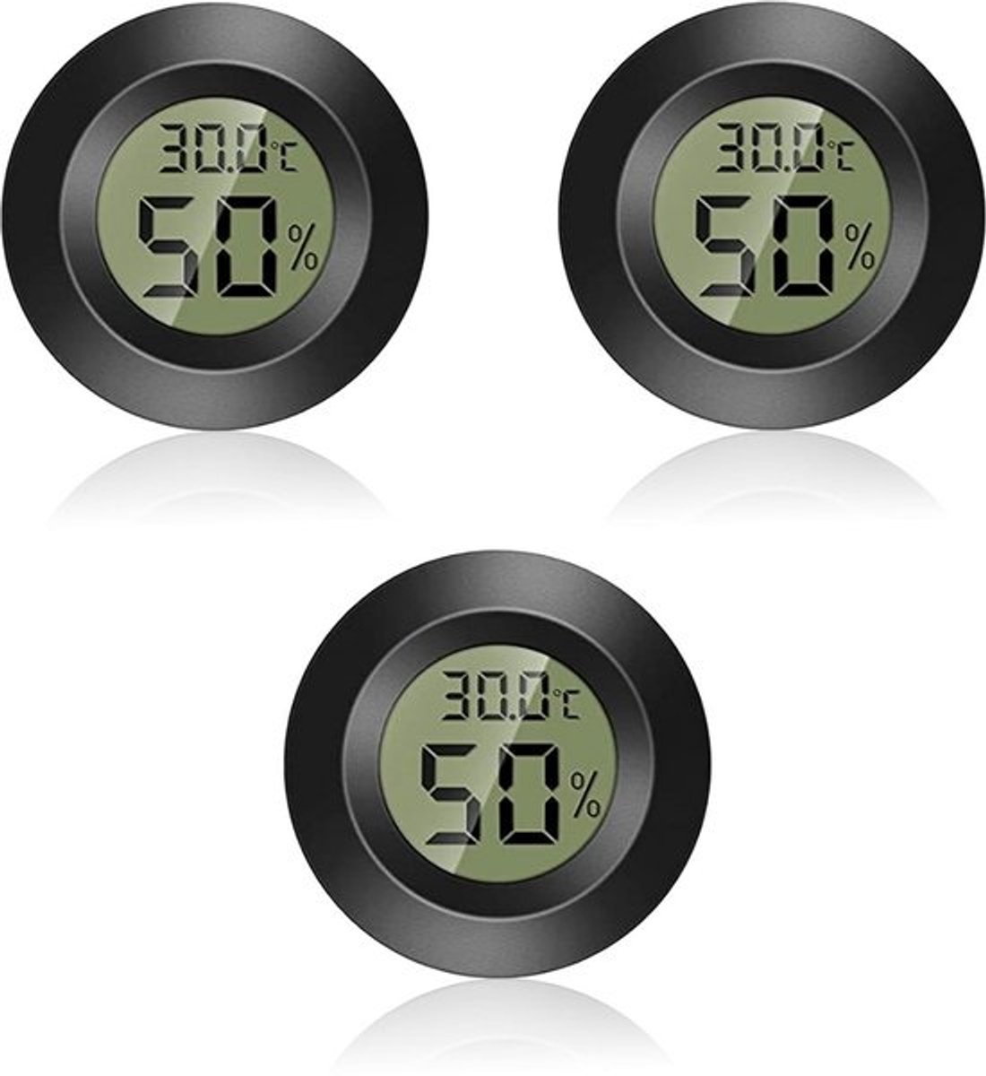 Mini Digitale Thermometer en Hygrometer voor Binnengebruik - Temperatuur- en Vochtigheidsmeter -50°C tot +70°C - 3 Stuks
