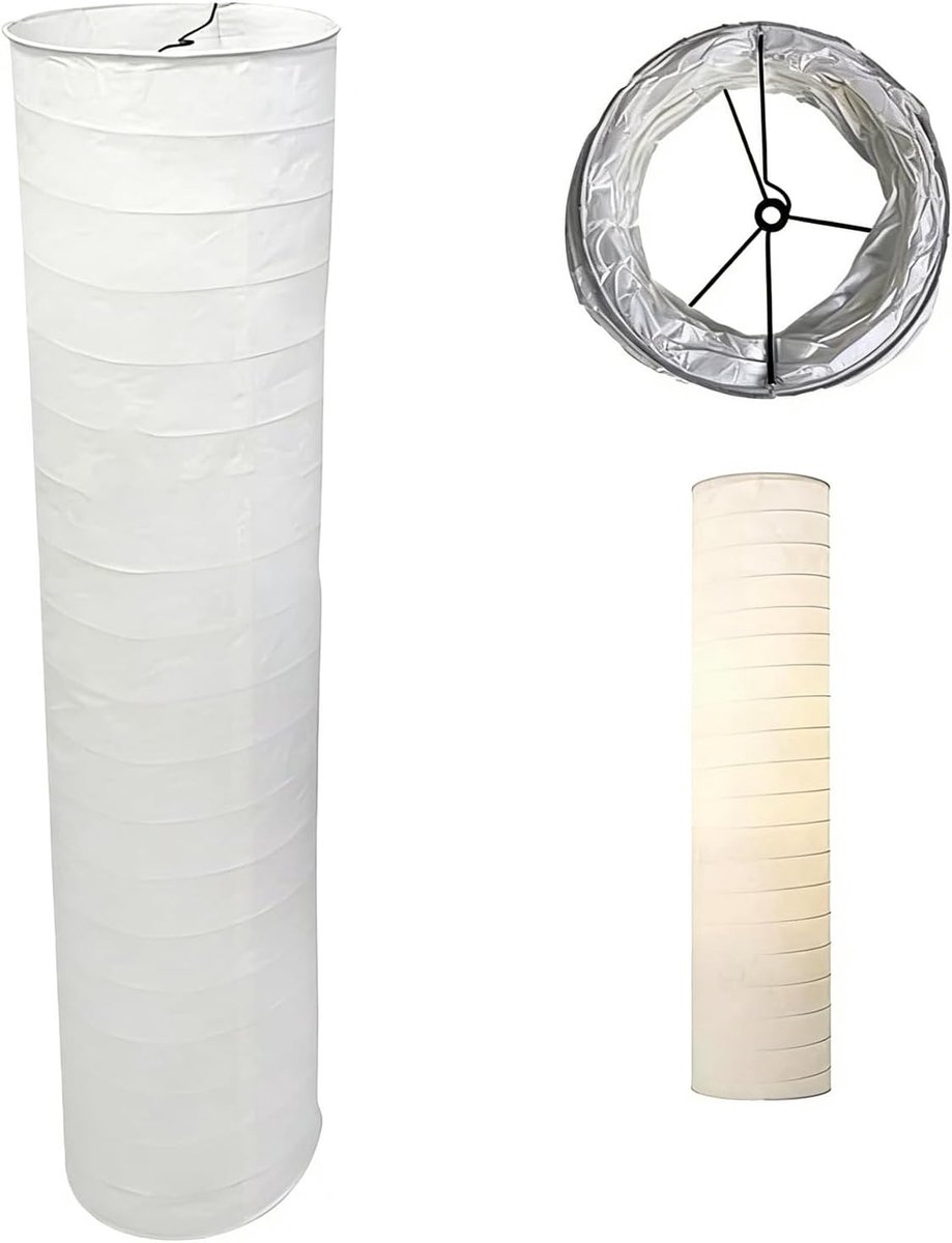 Staande Lamp Lampenschirm Vervangingsscherm Reispapier Staande Lamp Lampenschirm Scherm Vervanging, Wit Stofdichte Lichtdekking voor Thuis Hotel Kamer, Cilindrisch