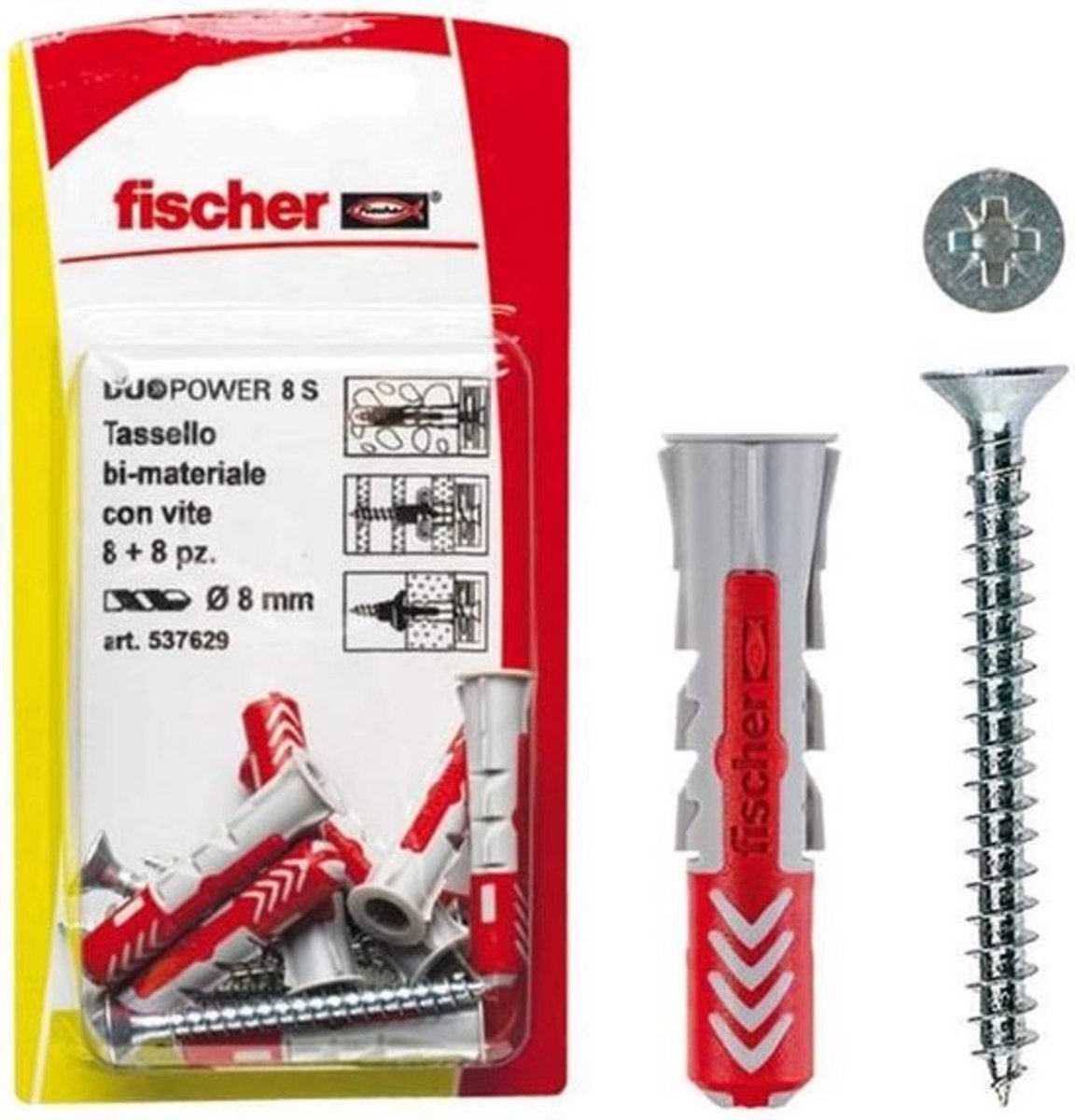 Set van 4 Universele Pluggen 10 x 50 mm voor Schroeven