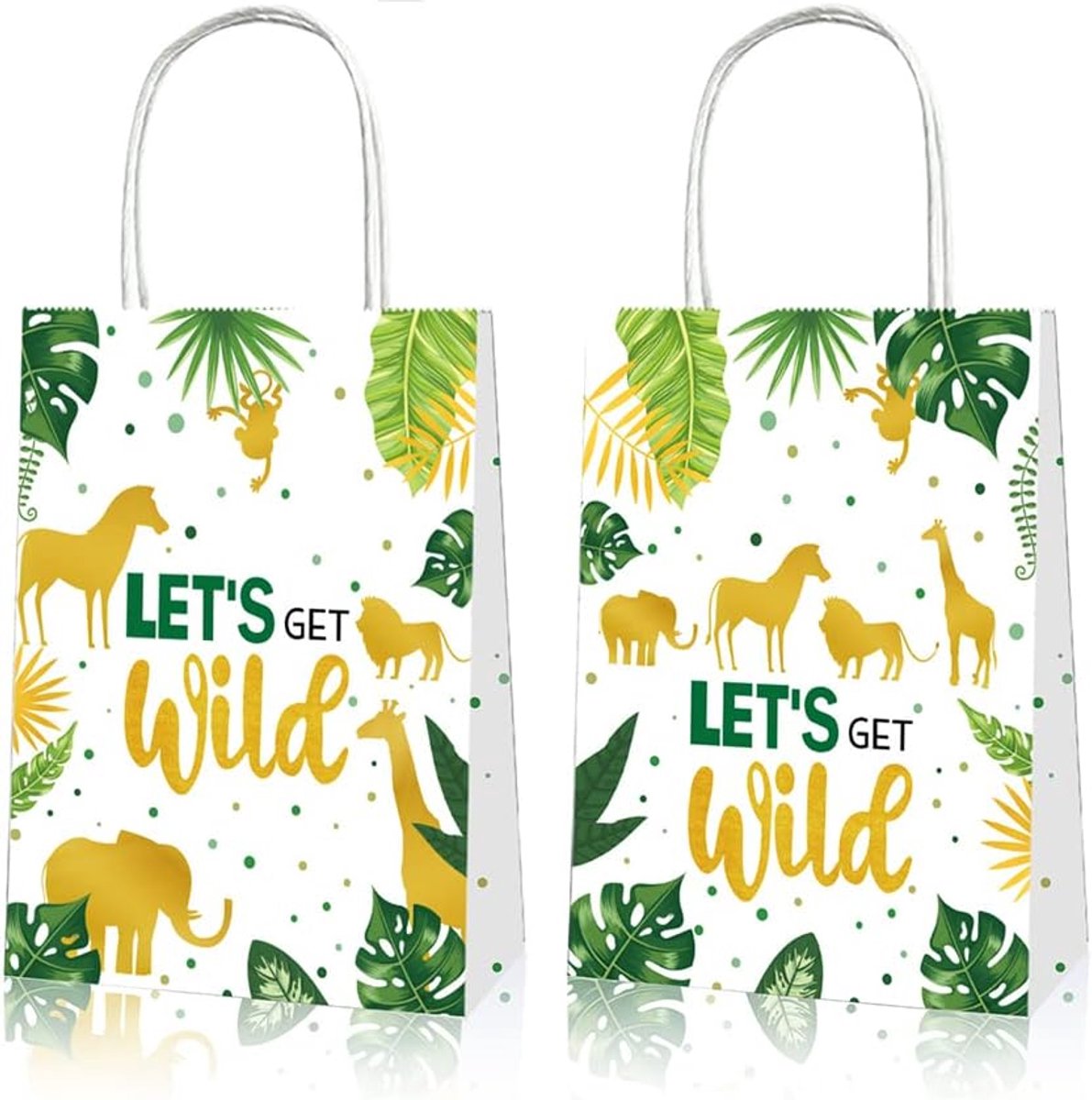 12 stuks cadeauzakjes voor kinderen, papieren zakken met handgrepen, cadeauzakjes, cadeauzakjes met diermotief, voor bruiloften, verjaardagsfeesten, babyfeestjes, Kerstmis