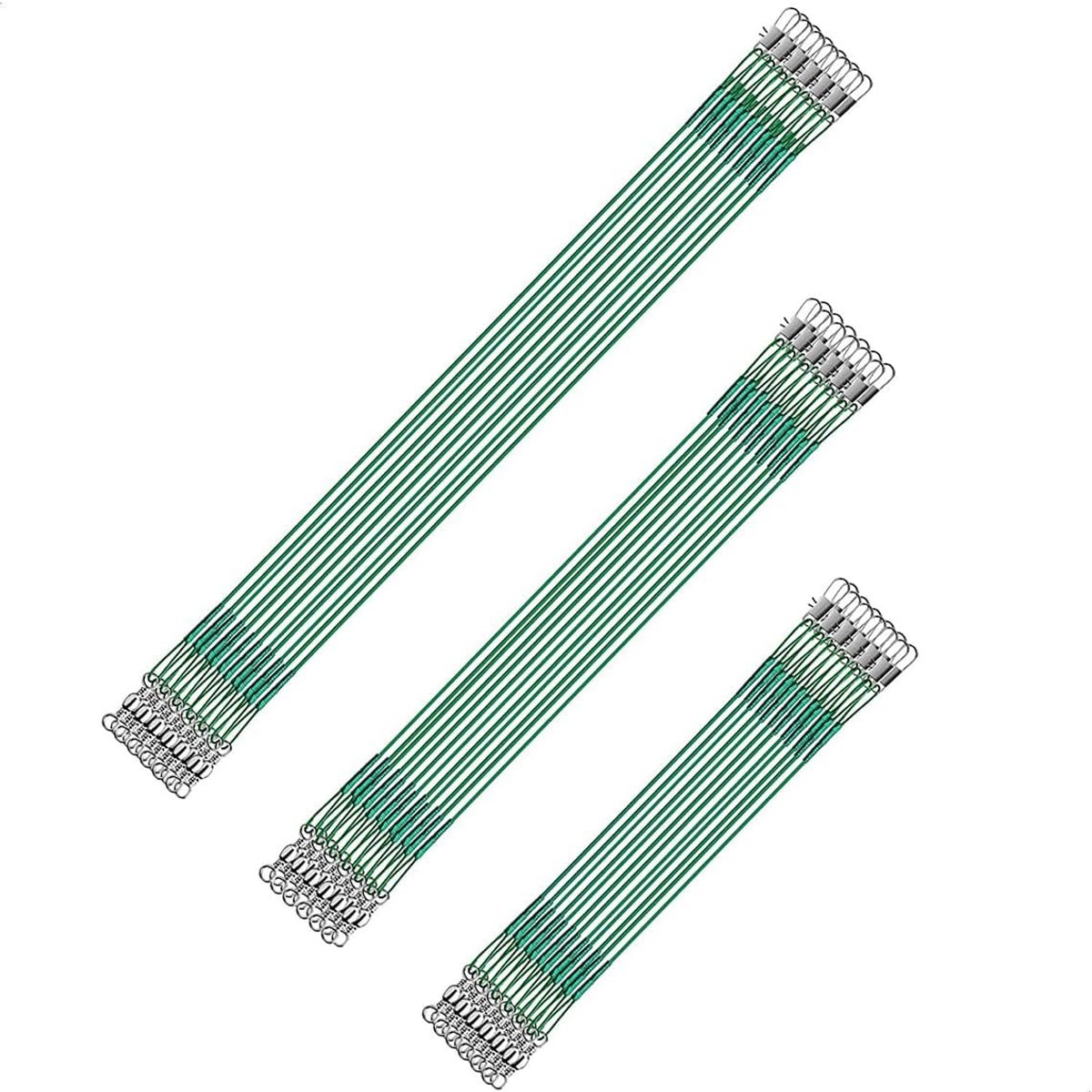 Dailygoods- Visdraad 60 Stuks - Anti-Bite Leiders - Roestvrij Staal - Flexibel en Sterk - Draaibare Wartels - Slijtvast - Vislijn
