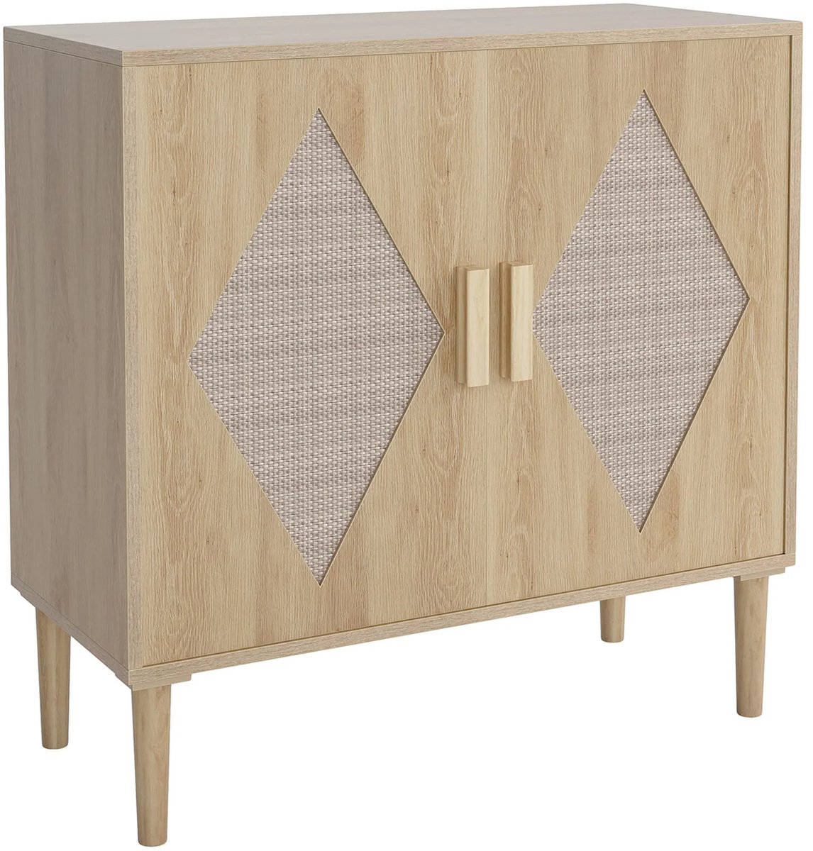 Billie & Loïs dressoir - Buffetkast - Rotan details - Verstelbare planken - Veelzijdig - Praktisch - Stevige constructie Naturel