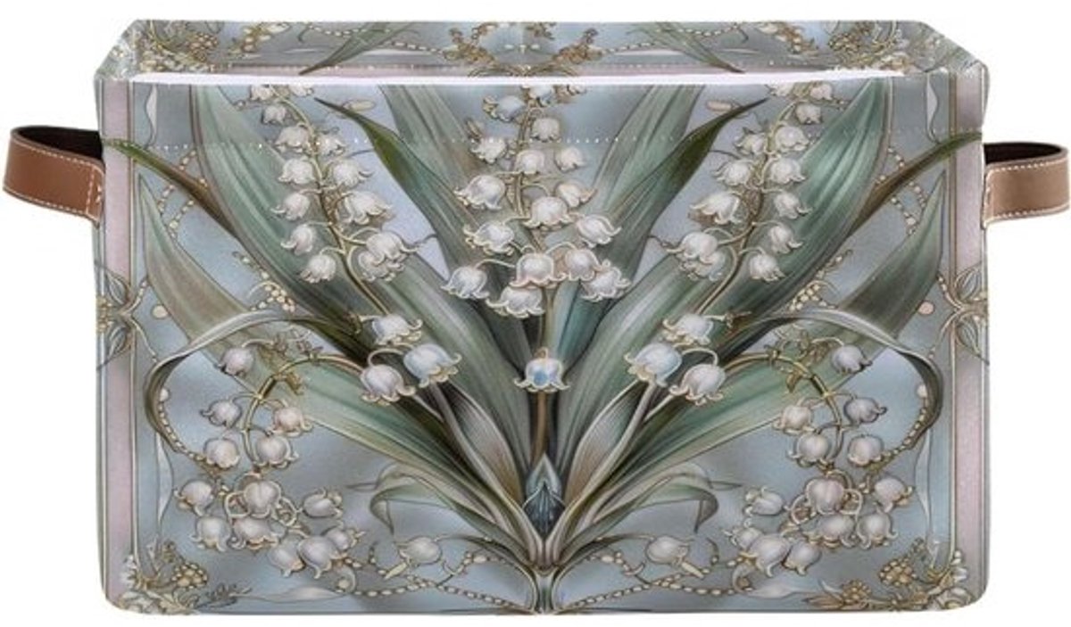 Opbergmanden - Opbergbakken Manden - Organiseren van spullen - Waterdichte voering - 36 x 26 x 21 cm - Boho bloemen