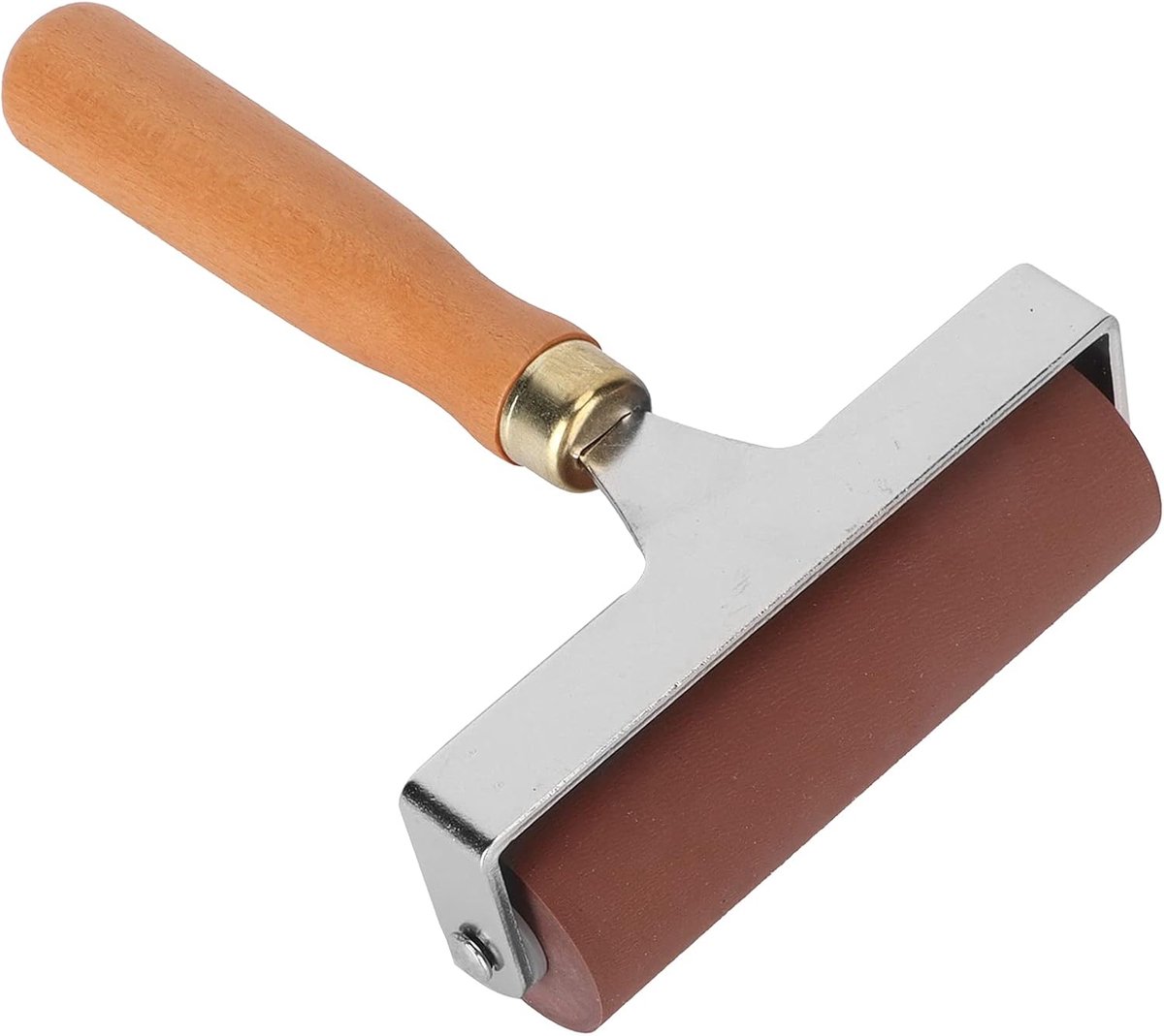 Dailygoods- Brayer 15cm - Stabiele Rubber Roller - Antislip Handvat - Professioneel Printresultaat - Hoge Elasticiteit - Comfortabele Grip - Printroll