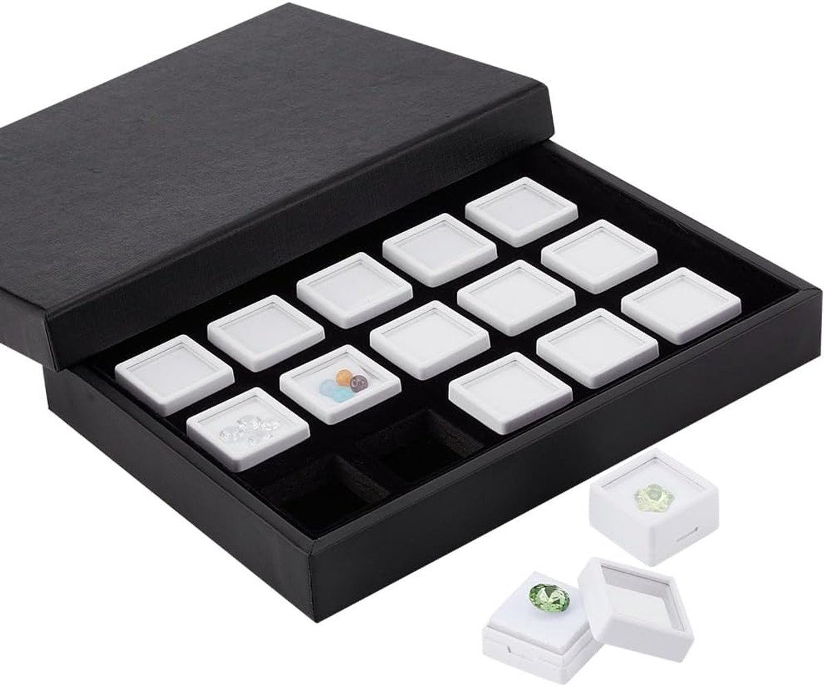 Dailygoods- Sieradenbox 15 Stuks - Opbergdoos met Deksel - Opbergdoos Vakjes - Organiser - Klein - 21.3 x 15.7 x 2.8 cm