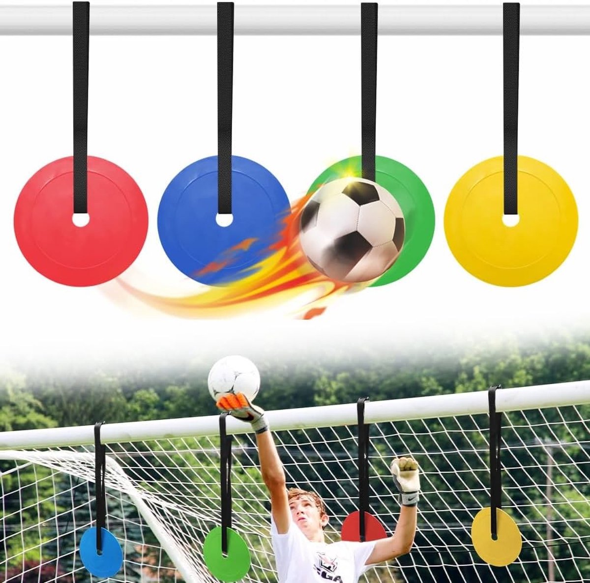 Voetbaldoelen - Rood - 4 Stuks - Hoogwaardige Materialen - Voor Training en Oefening