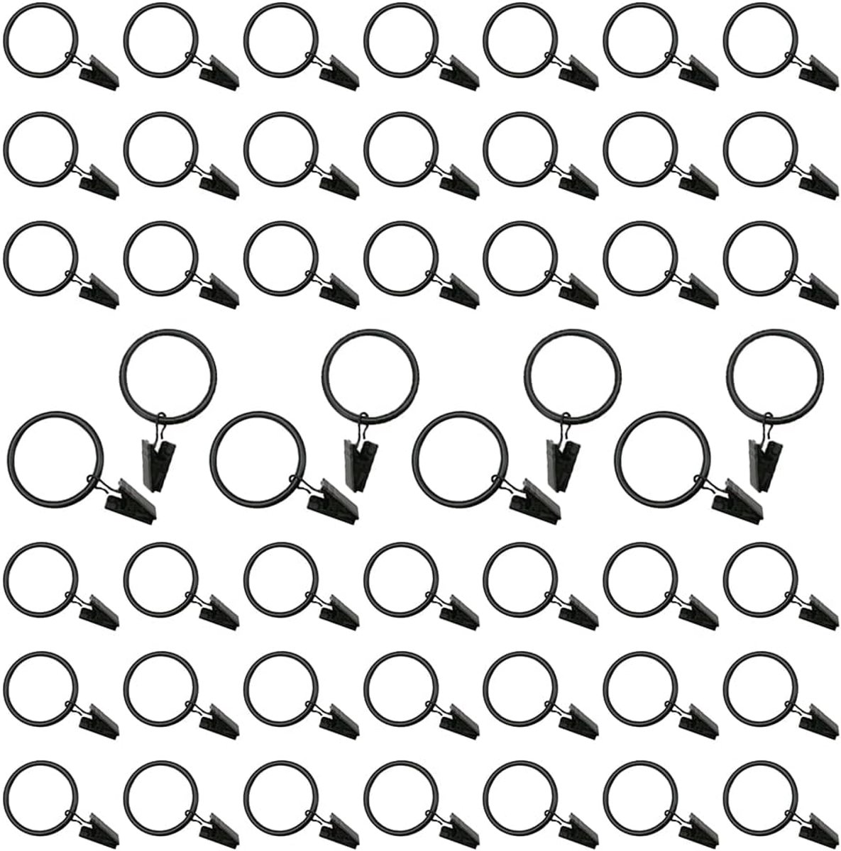 Dailygoods- Gordijnroede Ringclips 50 Stuks - 25 mm - Sterk - Roestbestendig - Duurzaam - Voor Thuis Decoratie - Gordijnhaken