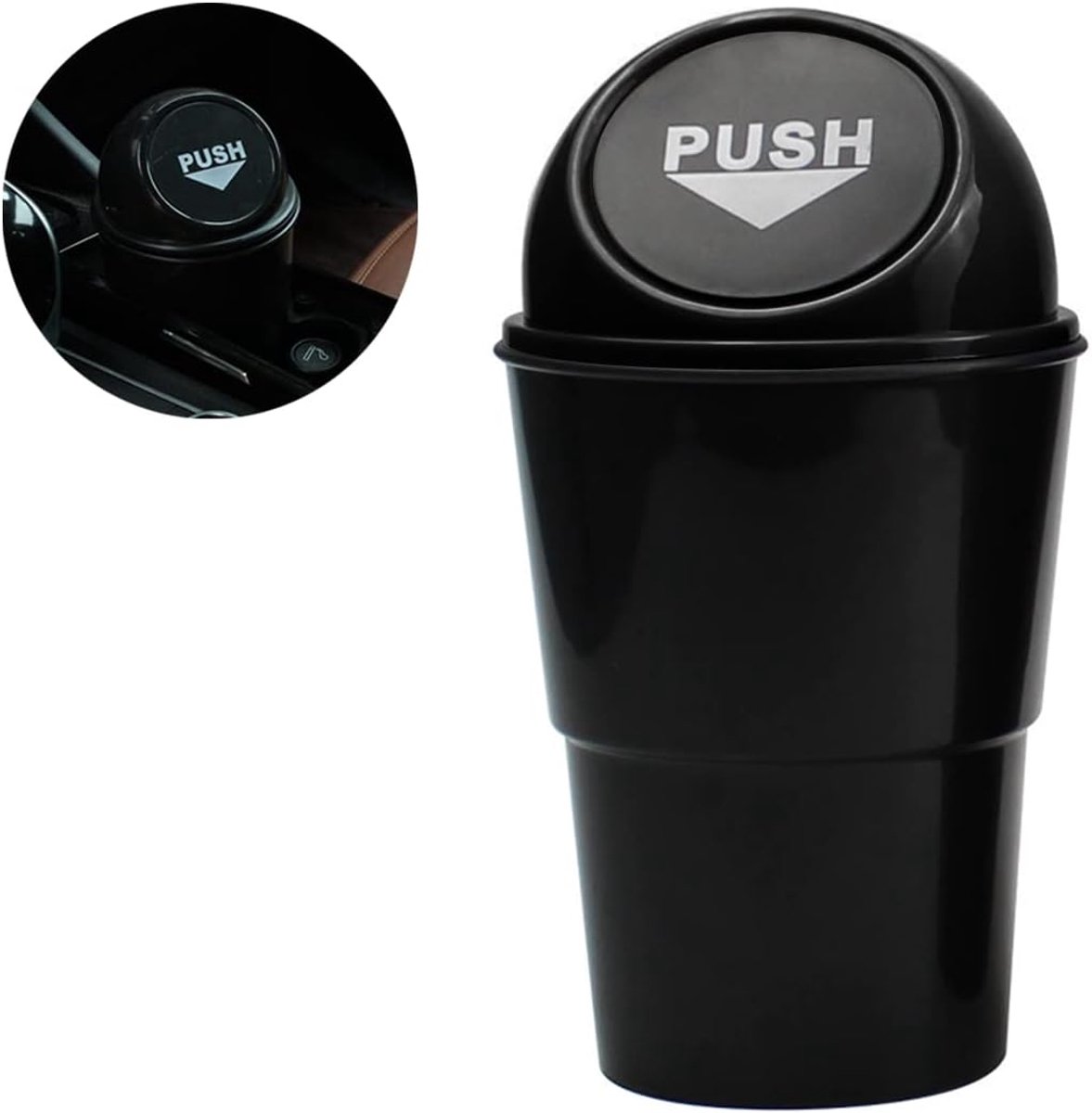 Dailygoods- Prullenbak waterdicht - Prullenbak voor in de auto - Kunststof afvalbak - Kleine prullenbak - Afvalbak voor bekerhouder - Makkelijk schoon