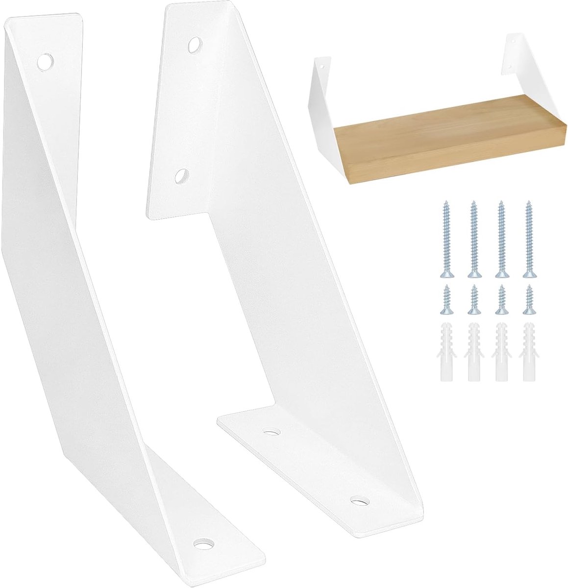 Dailygoods- Plankbeugel Zware Metalen - 2-pack - Stevige Planksteun - Draagvermogen 90 kg - Voor Houten Planken 2,5-5 cm - Eenvoudige Installatie