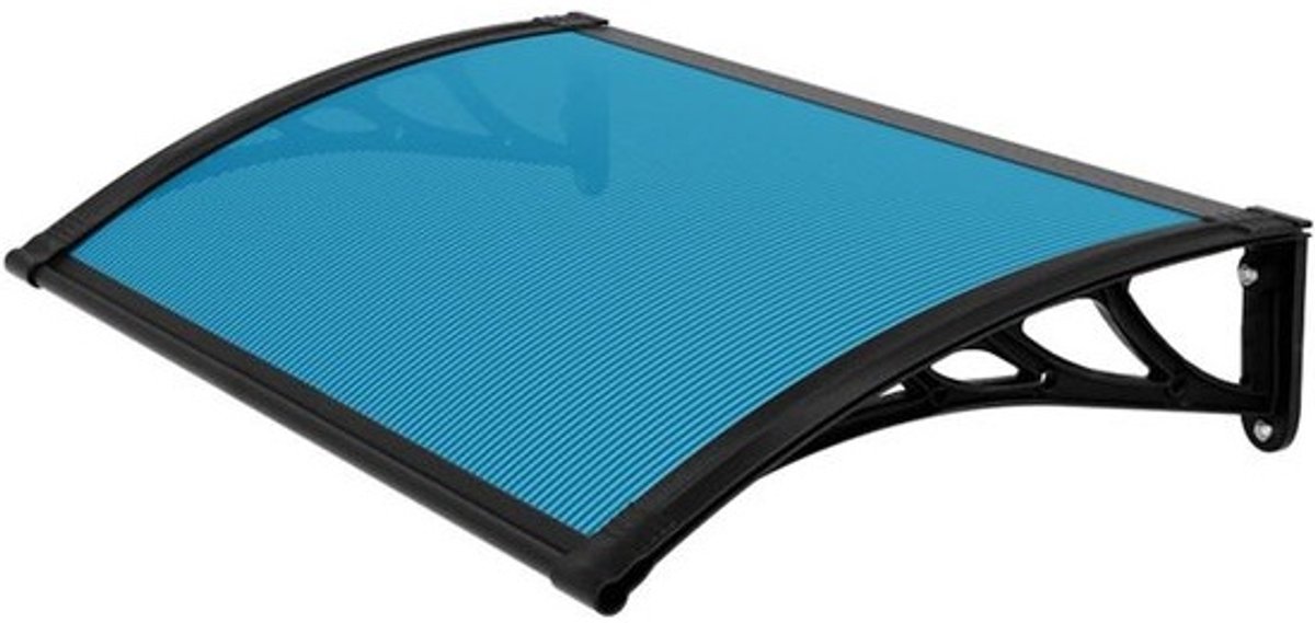 Deurluifel Polycarbonaat - Terrasluifel Regenbescherming - Buitenbescherming - Schuin Waterafvoerend Oppervlak - 100 x 60 cm - Blauw