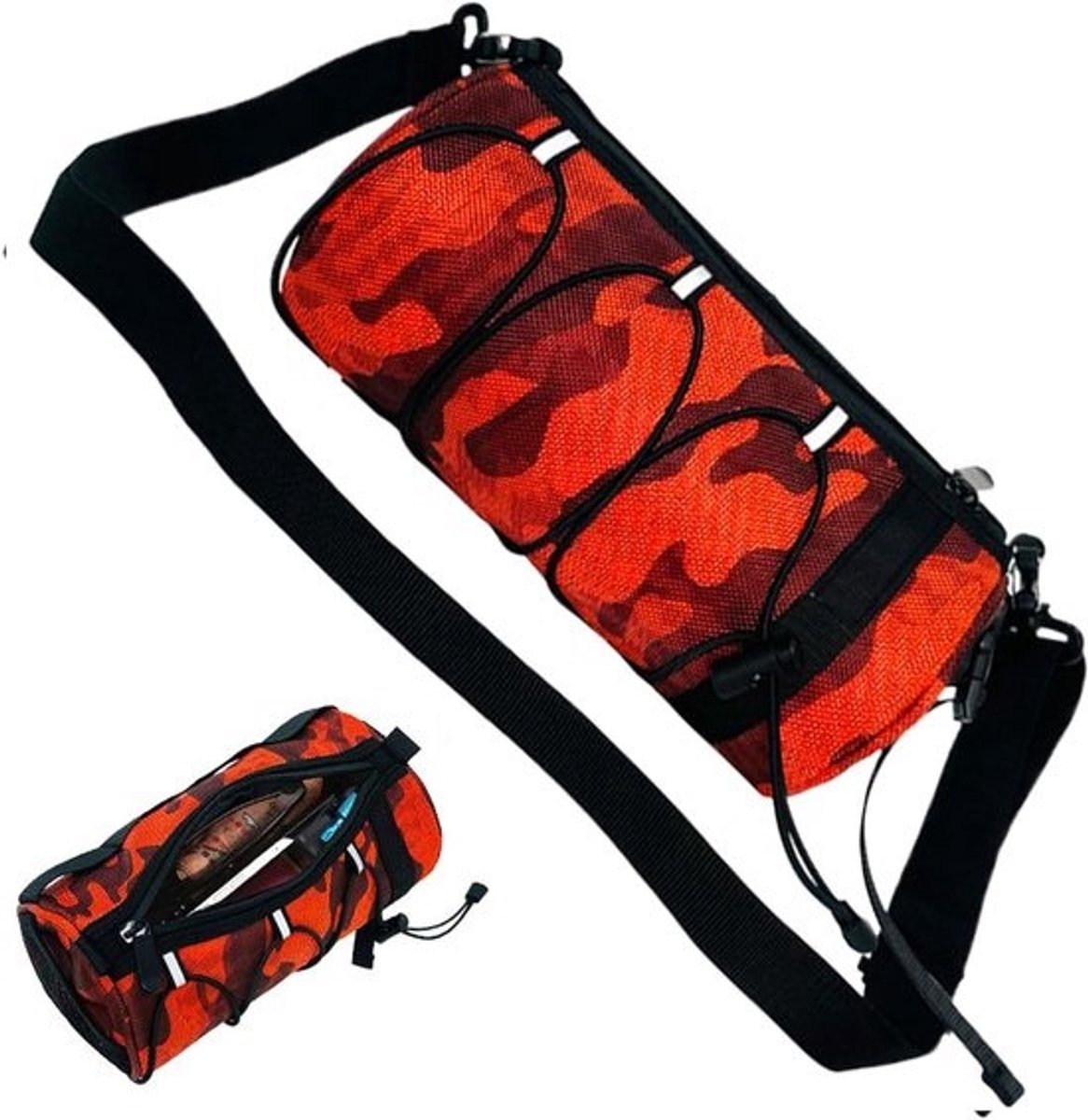 Motorstuurtas - Fietstas Stuur - Fietsen Organiseren - Waterdichte Bescherming - 25 x 13 x 13 cm - Oranje Camouflage