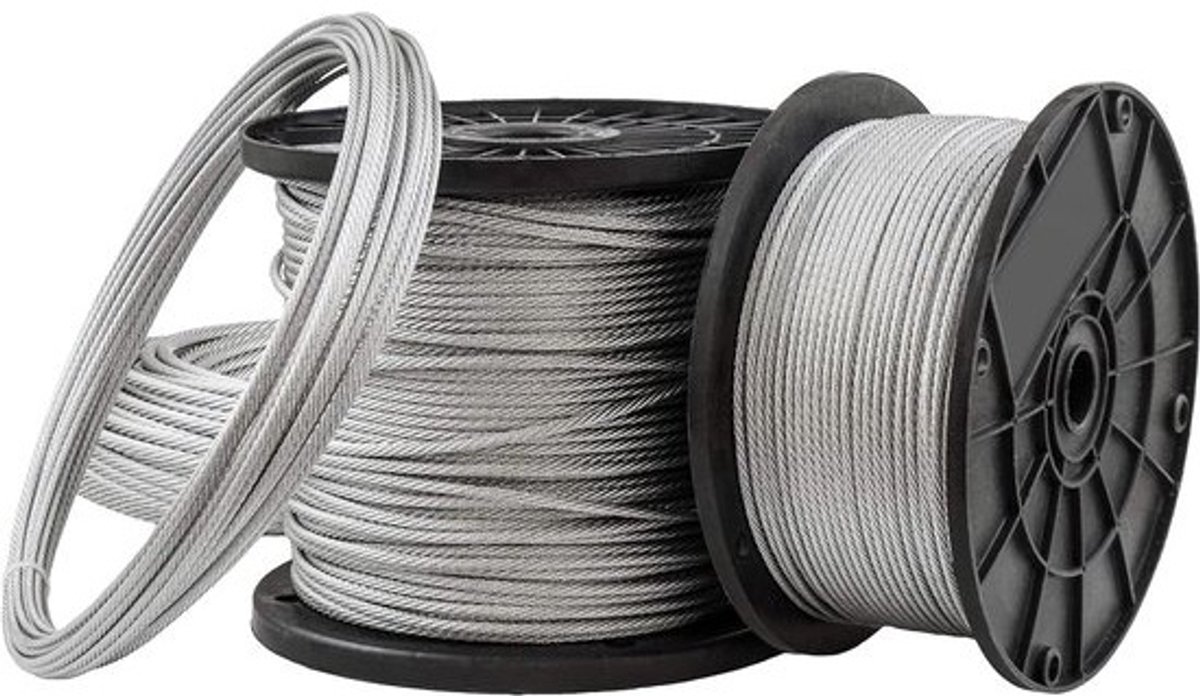 Stalen Kabel - Winch Touw - Hijs Toepassingen - Galvaniseerde Coating - 200m x 1mm