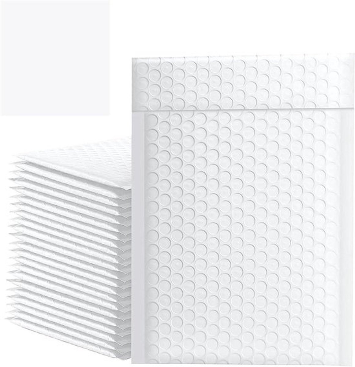 Bubble Wrap zakjes 100 stuks holografische mailers polyethyleen bubbelkussen verzendenveloppen voor verpakking ritssluitingszakken (100 stuks wit, 11 x 15 cm)