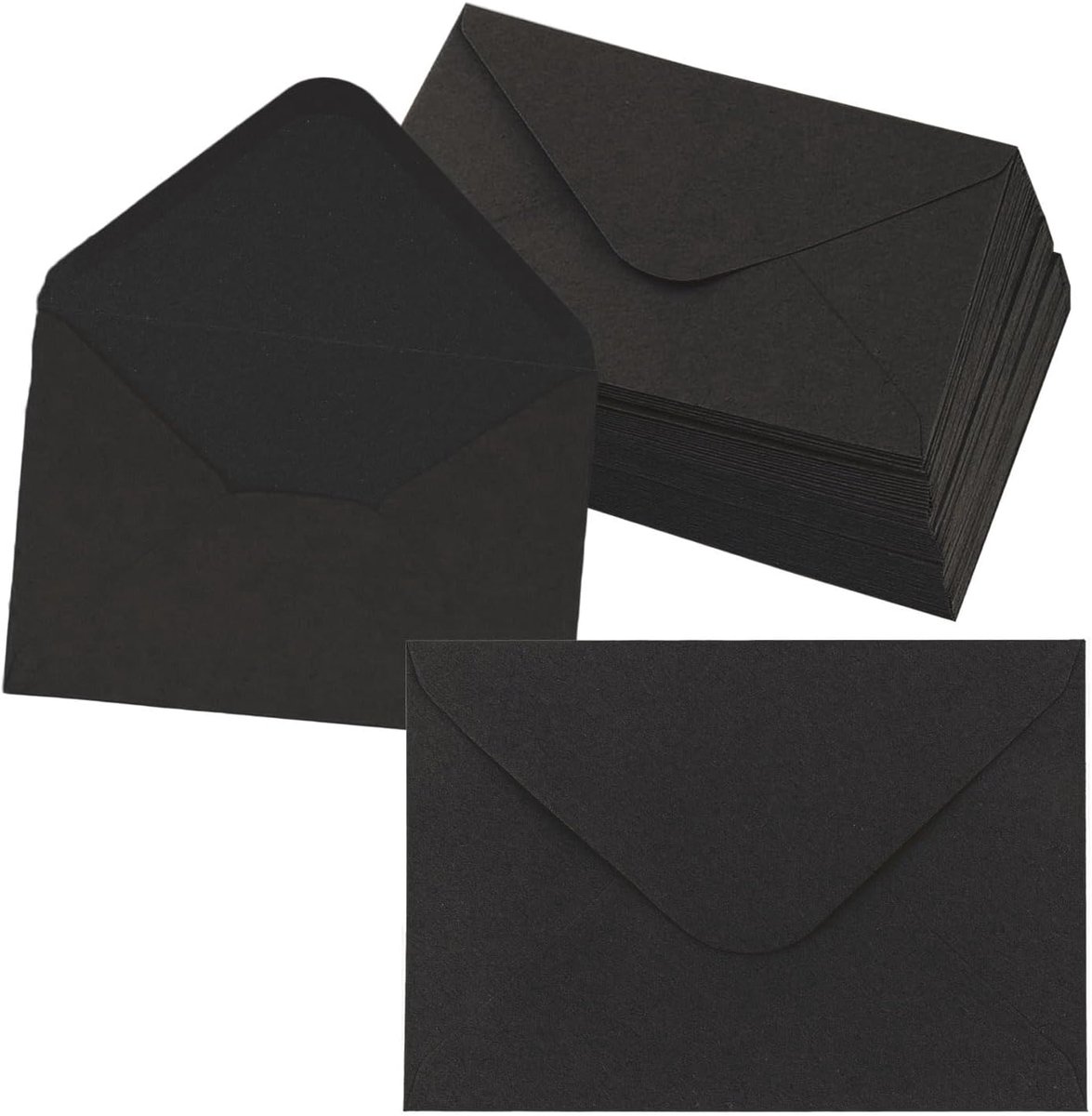 nat klevende enveloppen, vintage kraftpapier, enveloppen, 100 stuks, kraftpapier, natuurlijke zelfklevende enveloppen voor wenskaarten en uitnodigingen, 100 stuks, zwart